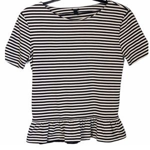 J. Crew Blue & White Striped Top Size XS